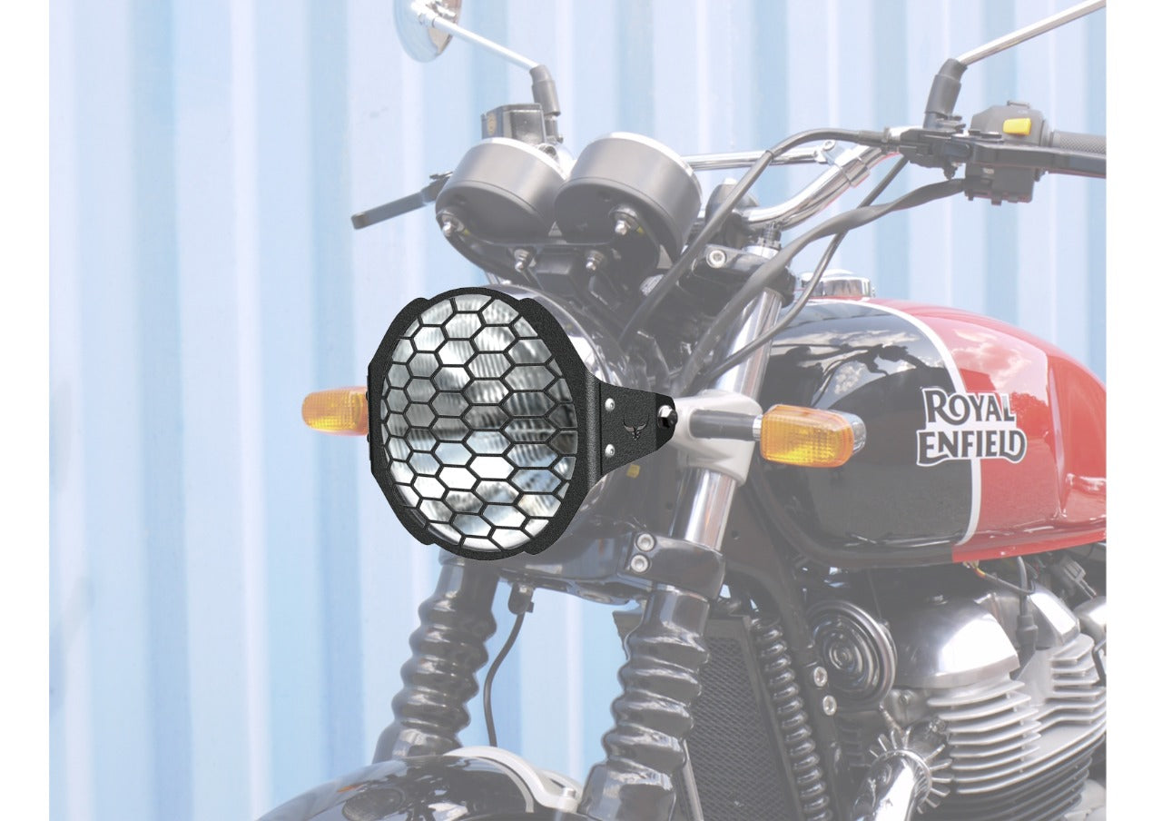 Barrel Exhaust Headlight Grill for Royal Enfield Interceptor / GT 650 / Himalayan